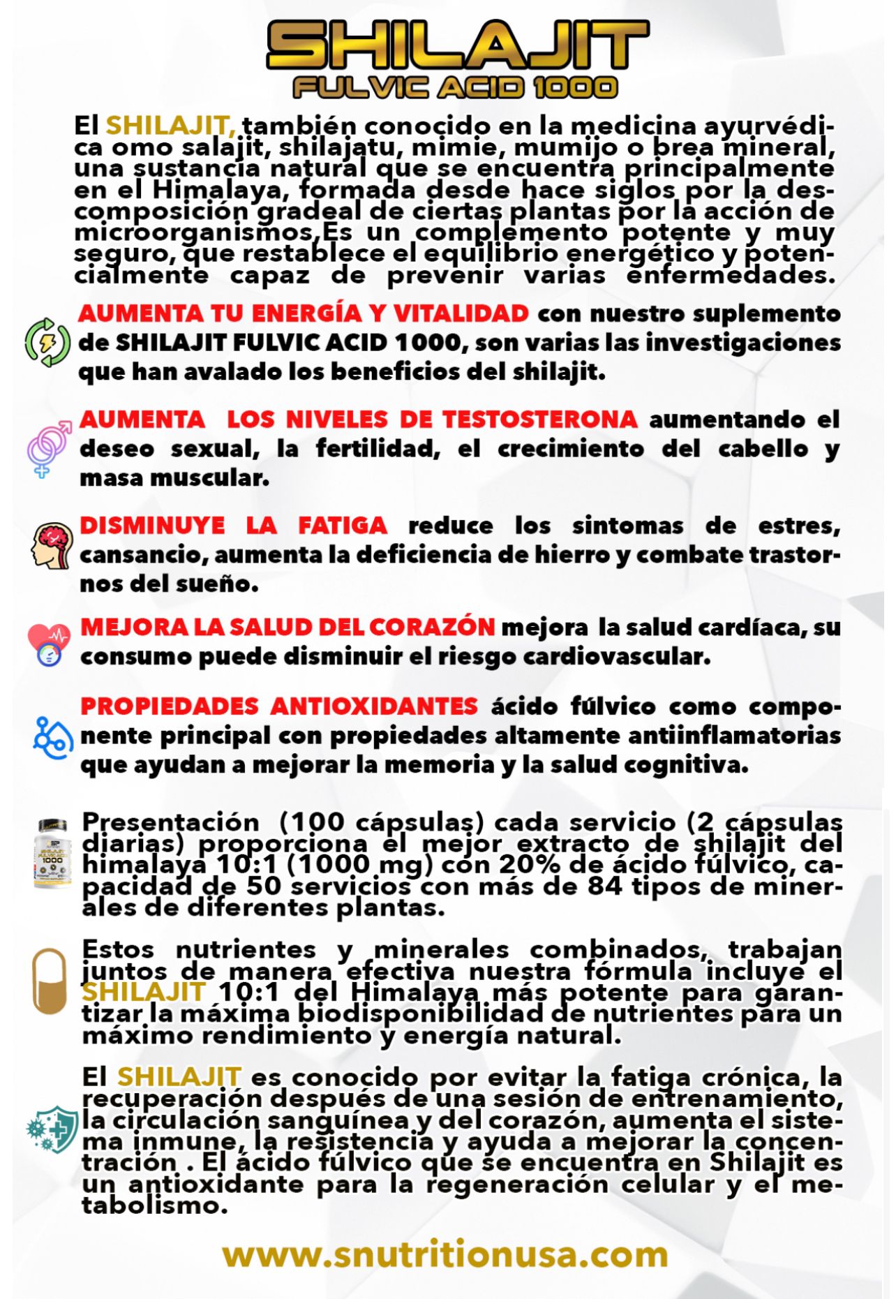 Shilajit Acido Fulvico 1000