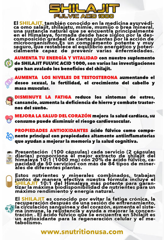 Shilajit Acido Fulvico 1000